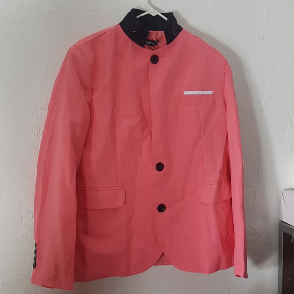 Hiend peach men suit jacket
